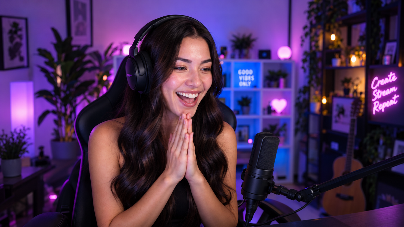 Illustrative preview: a creator livestream receiving a Rose appreciation alert